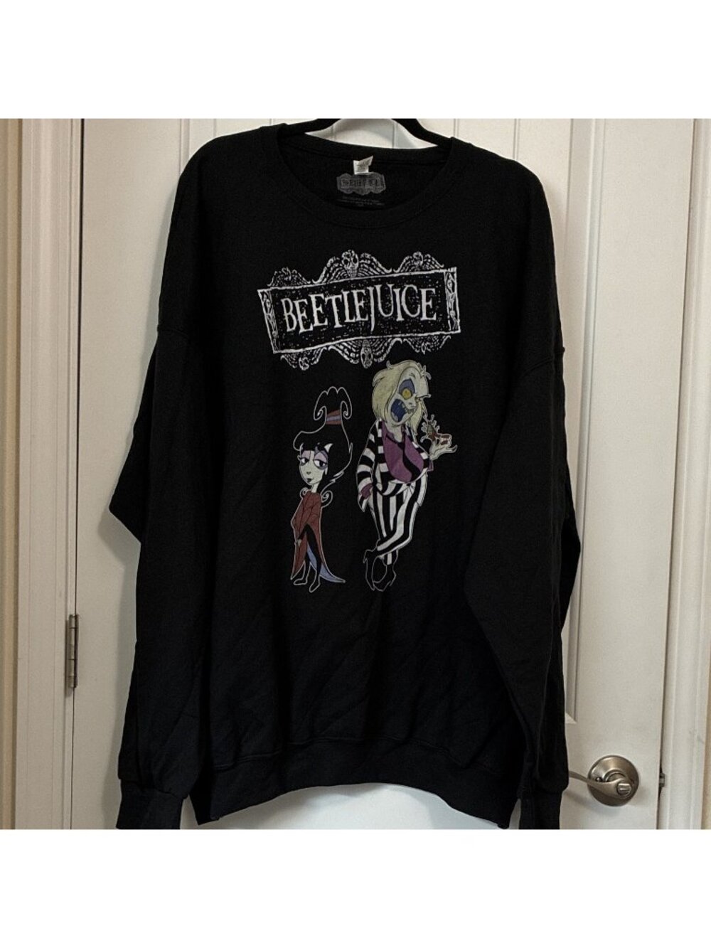 Beetlejuice Jerzees NuBlend Women’s Black Crew Neck Graphic Print Sweatshirt 3XL